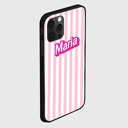 Чехол для iPhone 12 Pro Max Имя Мария в стиле Барби: розовая полоска, цвет: 3D-черный — фото 2