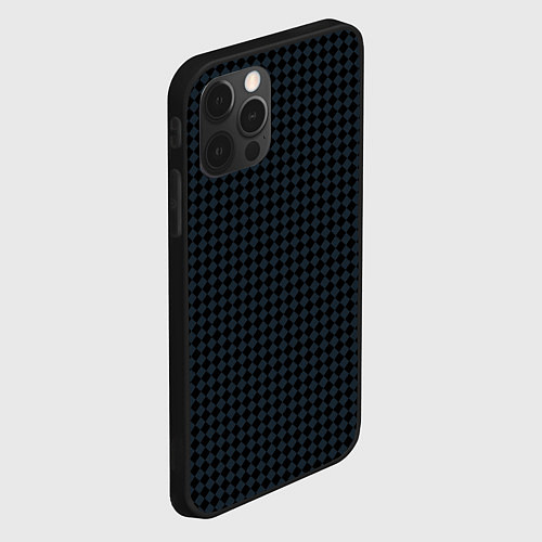 Чехол iPhone 12 Pro Max Шахматная мелкая клетка чёрно-серый / 3D-Черный – фото 2