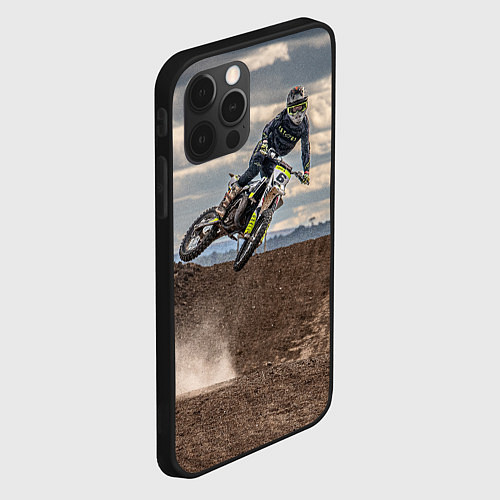 Чехол iPhone 12 Pro Max Мотокросс экстрим / 3D-Черный – фото 2