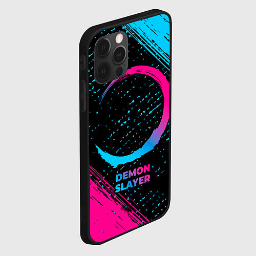Чехол iPhone 12 Pro Max Demon Slayer - neon gradient / 3D-Черный – фото 2