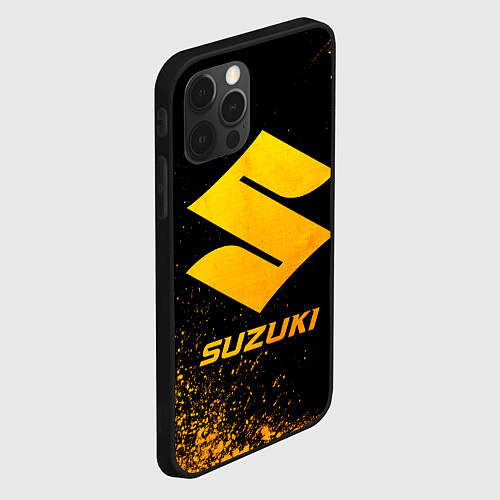 Чехол iPhone 12 Pro Max Suzuki - gold gradient / 3D-Черный – фото 2