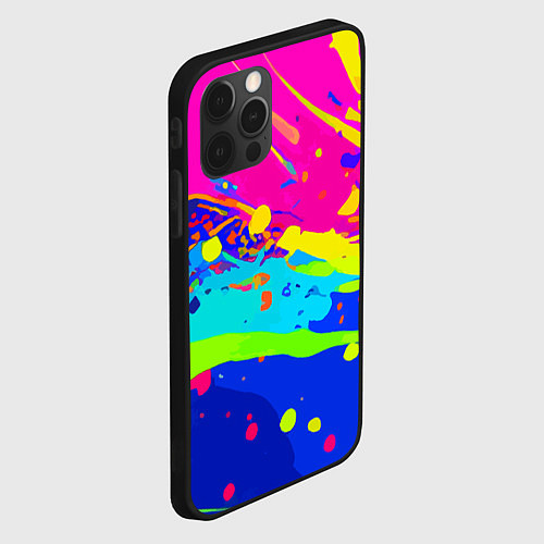 Чехол iPhone 12 Pro Max Красочная абстрактная композиция / 3D-Черный – фото 2