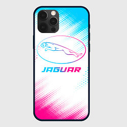 Чехол для iPhone 12 Pro Max Jaguar neon gradient style, цвет: 3D-черный