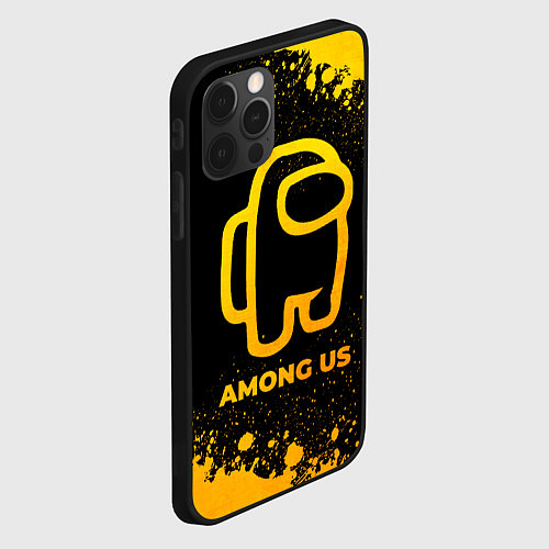 Чехол iPhone 12 Pro Max Among Us - gold gradient / 3D-Черный – фото 2