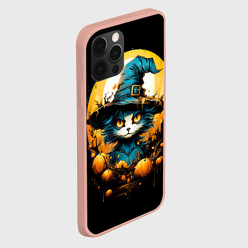 Чехол iPhone 12 Pro Max Синий кот колдун / 3D-Светло-розовый – фото 2