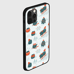 Чехол для iPhone 12 Pro Max Зимние веселые лягушки, цвет: 3D-черный — фото 2