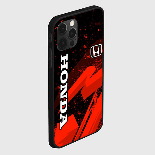 Чехол iPhone 12 Pro Max Honda - красная абстракция / 3D-Черный – фото 2