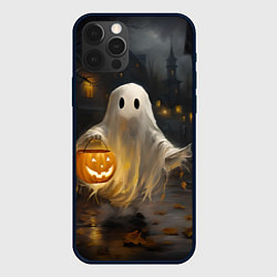 Чехол для iPhone 12 Pro Max Приведение с тыквой, цвет: 3D-черный