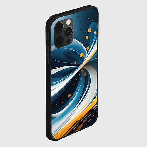 Чехол iPhone 12 Pro Max Закрученная абстракция от нейросети / 3D-Черный – фото 2