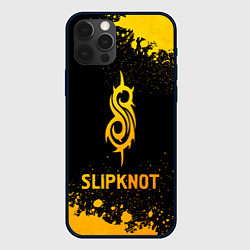 Чехол для iPhone 12 Pro Max Slipknot - gold gradient, цвет: 3D-черный