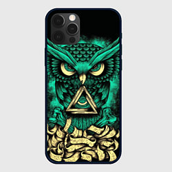 Чехол для iPhone 12 Pro Max Неоновая сова - тотемная птица, цвет: 3D-черный
