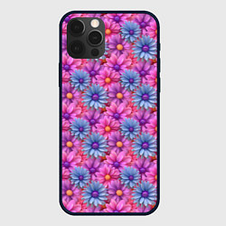 Чехол для iPhone 12 Pro Max Цветочный паттерн из гербер, цвет: 3D-черный