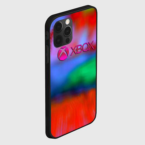 Чехол iPhone 12 Pro Max Xbox game studio neon / 3D-Черный – фото 2