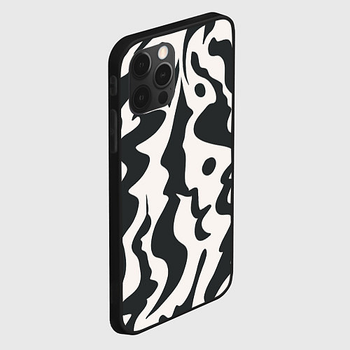 Чехол iPhone 12 Pro Max Кляксы паттерн / 3D-Черный – фото 2