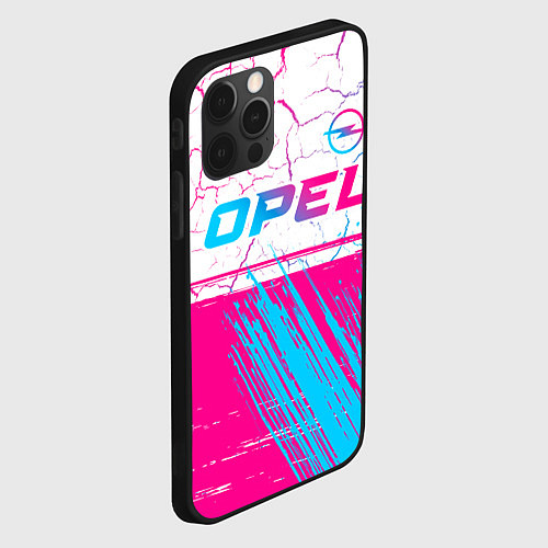 Чехол iPhone 12 Pro Max Opel neon gradient style: символ сверху / 3D-Черный – фото 2