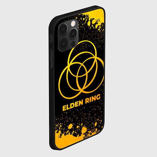 Чехол iPhone 12 Pro Max Elden Ring - gold gradient / 3D-Черный – фото 2