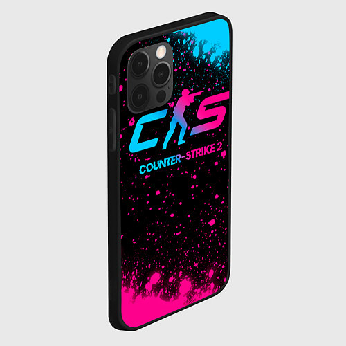 Чехол iPhone 12 Pro Max Counter-Strike 2 - neon gradient / 3D-Черный – фото 2