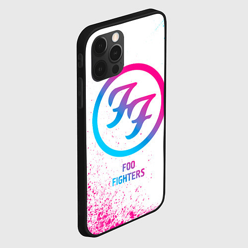Чехол iPhone 12 Pro Max Foo Fighters neon gradient style / 3D-Черный – фото 2