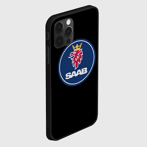 Чехол iPhone 12 Pro Max Saab sport auto car / 3D-Черный – фото 2