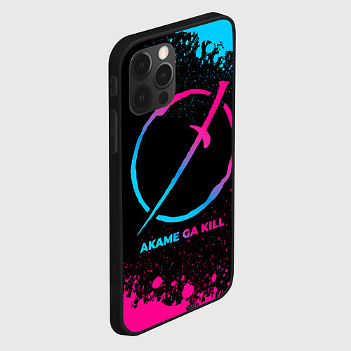 Чехол iPhone 12 Pro Max Akame ga Kill - neon gradient / 3D-Черный – фото 2