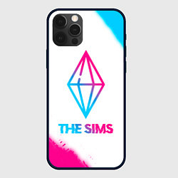 Чехол для iPhone 12 Pro Max The Sims neon gradient style, цвет: 3D-черный