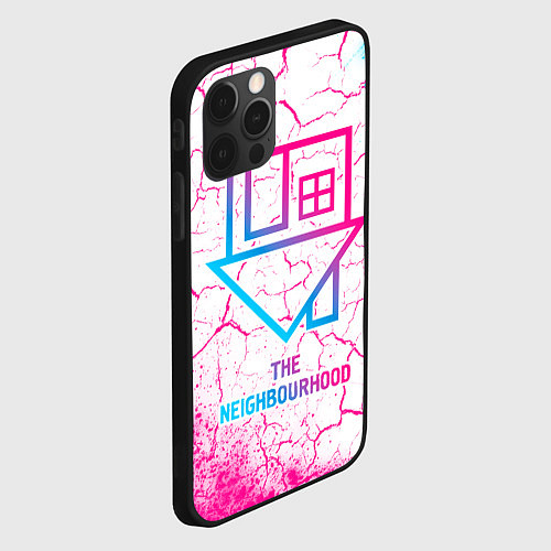Чехол iPhone 12 Pro Max The Neighbourhood neon gradient style / 3D-Черный – фото 2