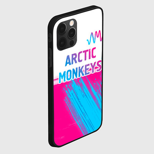 Чехол iPhone 12 Pro Max Arctic Monkeys neon gradient style: символ сверху / 3D-Черный – фото 2