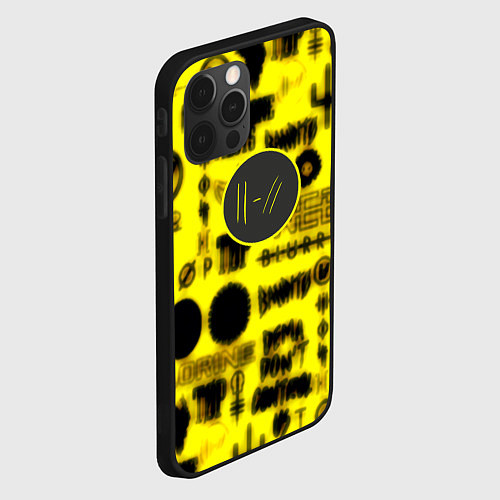 Чехол iPhone 12 Pro Max Twenty one pilots logobombing / 3D-Черный – фото 2