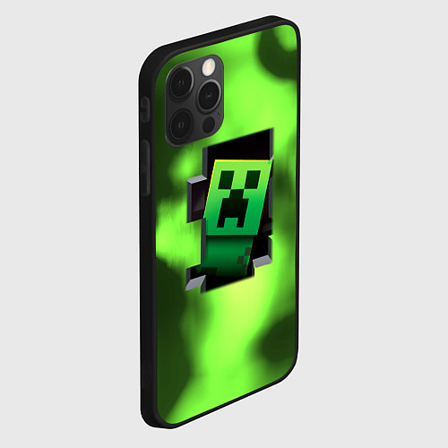 Чехол iPhone 12 Pro Max Creeper acid / 3D-Черный – фото 2