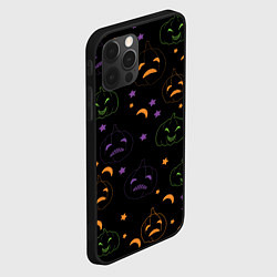 Чехол для iPhone 12 Pro Max Тыквы яркие, цвет: 3D-черный — фото 2