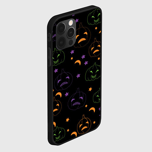 Чехол iPhone 12 Pro Max Тыквы яркие / 3D-Черный – фото 2