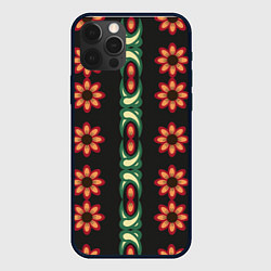 Чехол iPhone 12 Pro Max Красочный цветочный орнамент с ромашками