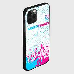 Чехол для iPhone 12 Pro Max CreepyPasta neon gradient style: символ сверху, цвет: 3D-черный — фото 2