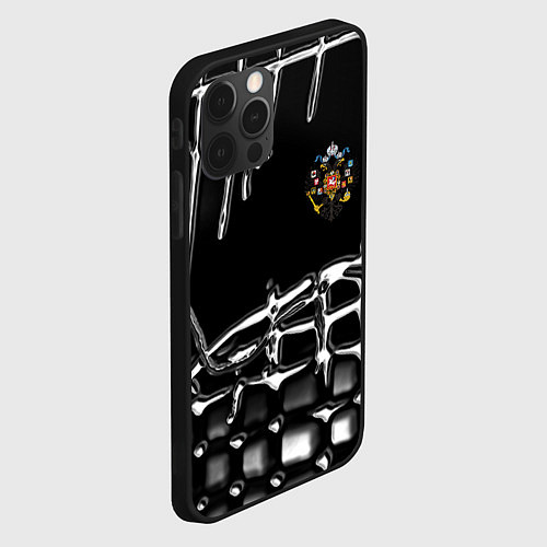 Чехол iPhone 12 Pro Max Россия герб РФ / 3D-Черный – фото 2