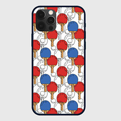 Чехол для iPhone 12 Pro Max Настольный теннис - ракетки, цвет: 3D-черный