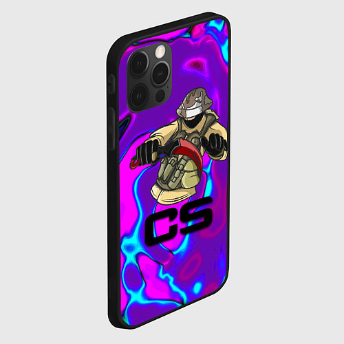 Чехол iPhone 12 Pro Max Cs go neon skin / 3D-Черный – фото 2