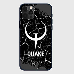 Чехол для iPhone 12 Pro Max Quake glitch на темном фоне, цвет: 3D-черный