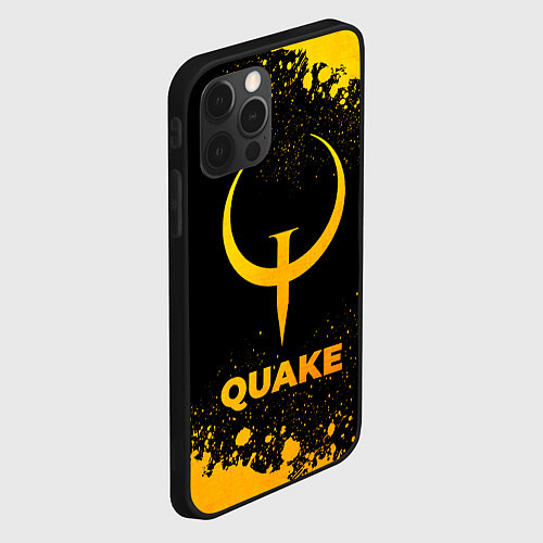 Чехол iPhone 12 Pro Max Quake - gold gradient / 3D-Черный – фото 2