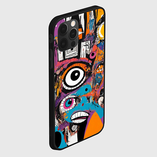 Чехол iPhone 12 Pro Max Глаз в смеси современных искусств - абстракционизм / 3D-Черный – фото 2