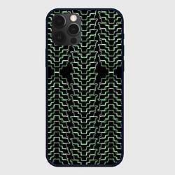 Чехол для iPhone 12 Pro Max Неоновая кибер-кольчуга зелёная, цвет: 3D-черный