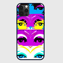 Чехол для iPhone 12 Pro Max Eyes - pop art - neural network, цвет: 3D-черный