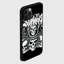 Чехол для iPhone 12 Pro Max Slipknot и черепушки, цвет: 3D-черный — фото 2