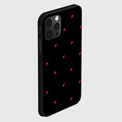 Чехол для iPhone 12 Pro Max Розовый фламинго патерн, цвет: 3D-черный — фото 2