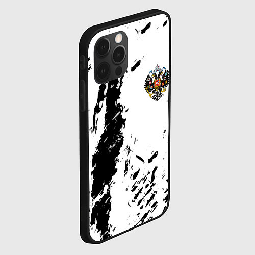 Чехол iPhone 12 Pro Max Россия спорт краски герб / 3D-Черный – фото 2