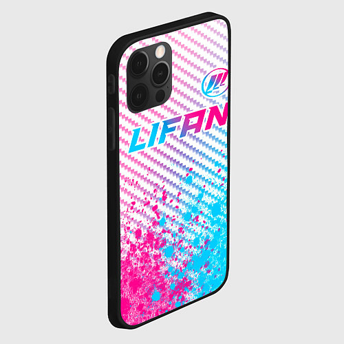 Чехол iPhone 12 Pro Max Lifan neon gradient style: символ сверху / 3D-Черный – фото 2