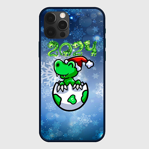 Чехол iPhone 12 Pro Max Динозаврик вылупился из яйца 2024 / 3D-Черный – фото 1
