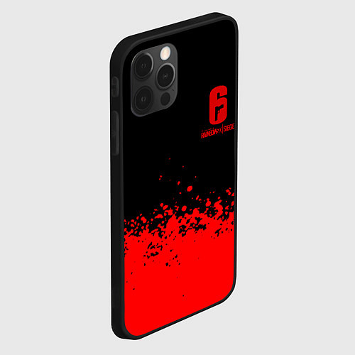 Чехол iPhone 12 Pro Max Rainbow Six красные краски / 3D-Черный – фото 2