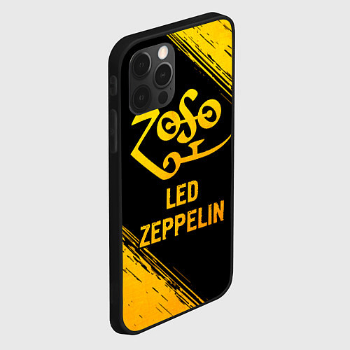 Чехол iPhone 12 Pro Max Led Zeppelin - gold gradient / 3D-Черный – фото 2