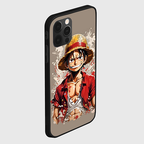 Чехол iPhone 12 Pro Max Монки Ди Руфи - One Piece / 3D-Черный – фото 2
