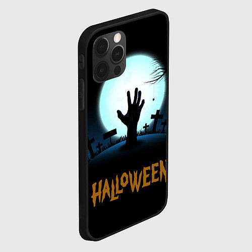 Чехол iPhone 12 Pro Max Кладбище на хэллоуин / 3D-Черный – фото 2